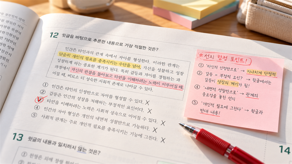 오답 선지 함정을 분석한 풀이 노트
